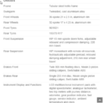 Triumph Tiger XC800 chassis specs