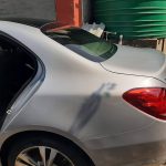 Mercedes Benz C200 205 left fender damage prior to repair at GP Motor Works