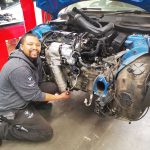 Mini Cooper S R56 our technician Johannes working on installing replacement engine at GP Motor Works