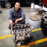 Mini Cooper S R56 our technician Johannes with damaged engine at GP Motor Works
