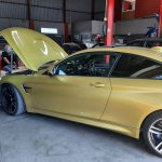 BMW M4 4-series in for diagnosis of a chassis fault and full service at GP Motor Works