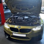 BMW M4 4-series in for diagnosis of a chassis fault and full service at GP Motor Works