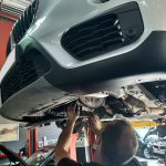 BMW X1 installing the secondhand replacement gearbox at GP Motor Works