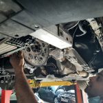 BMW X1 installing the secondhand replacement gearbox at GP Motor Works