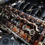 BMW M323i engine being worked on at GP Motor Works for hydraulic lifters replacement