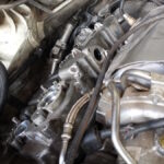 BMW X5 M S63 engine closeup - vehicle in for diagnostic test to find fault causing misfire & excessive exhaust smoke at GP Motor Works