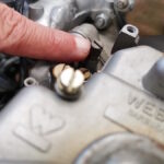 BMW 2002ti air screw adjustment - car in for engine tuneup to stop black exhaust emissions at GP Motor Works