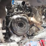 Mini Cooper clutch and gearbox removed before clutch replacement at GP Motor Works