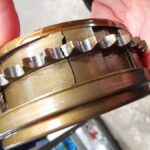 Mini Cooper view of cracked exhaust Vanos in for replacement at GP Motor Works