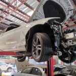 BMW 228i engine removed to work on collapsed pistons and damage to the engine at GP Motor Works