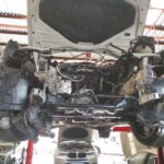 BMW 228i engine removed to work on collapsed pistons and damage to the engine at GP Motor Works