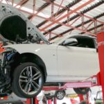 BMW 228i engine removed to work on collapsed pistons and damage to the engine at GP Motor Works